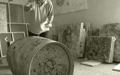 Crespí Alemany dibuja un barril para el proyecto internacional » Botart» de las Bodegas Ribas.