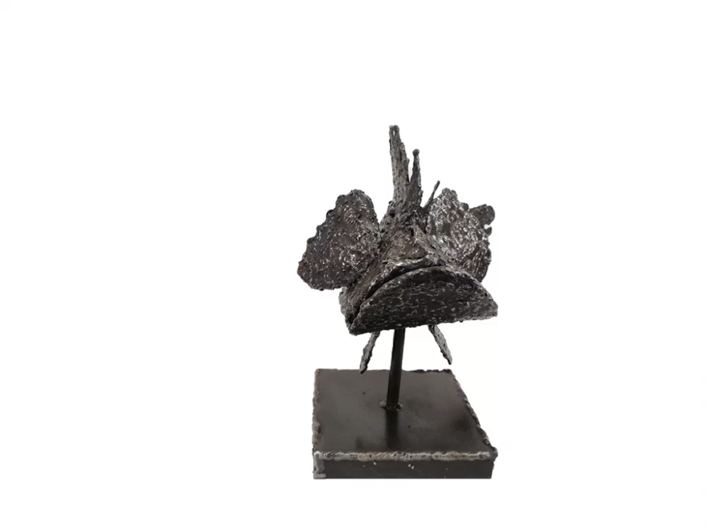 Escultura de un "Cap-roig" "Cabracho" en acero corten. Colección Andreu Genestra