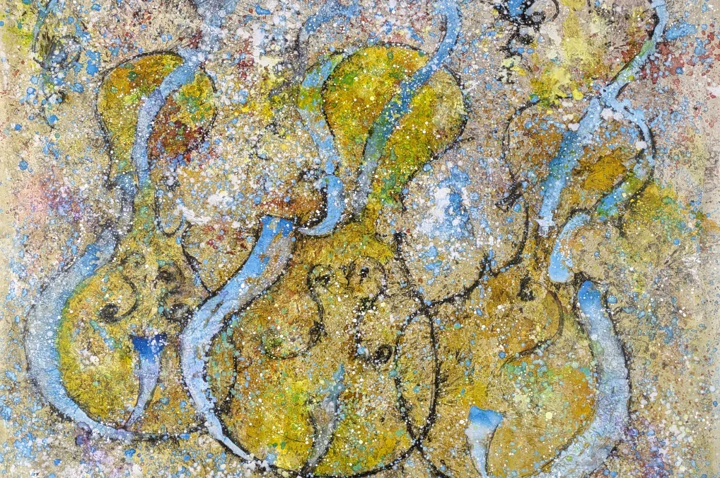 Violins alineats: pintura contemporánea expuesta en el Conservatori Superior de Música de Palma